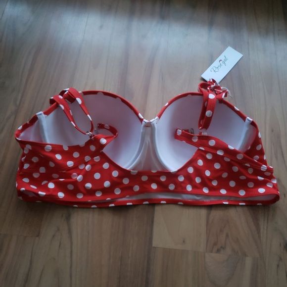 - Rose Gal | Red/White Dot Bikini Top - 4X - Picture 4 of 5